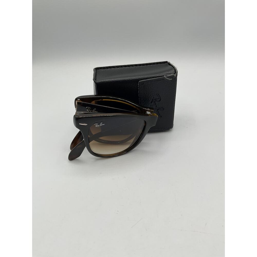 Ray Ban RB 4105 Folding Wayfarer Sunglasses- Brown